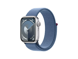 Apple Watch Series 9 41mm Silver Aluminium Case With Winter Blue Sport Loop