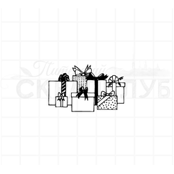 Штамп для скрапбукинга коробки с подарками