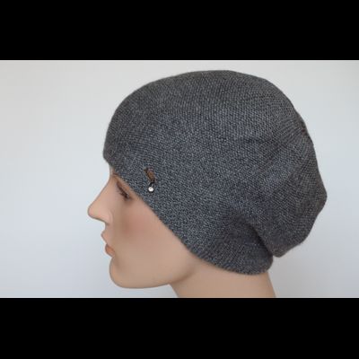 Серый женский берет из альпака и шелка Vizio Италия 7000