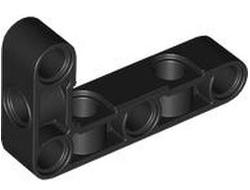 Technic, Liftarm, Modified Perpendicular Holes Bent Thick L-Shape 3 x 5, Black (2477 / 6408182)