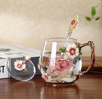 Креативная чашка Розовый цветок набор
