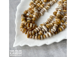 Окаменелый коралл чипсы фри-форм 8-14х2-5 мм, цена за нить 19 см