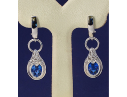 Серьги из серебра 925 пробы со шпинелью