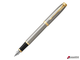 Ручка перьевая PARKER «IM Core Brushed Metal GT», корпус серебристый матовый лак, позолоченные детали, синяя. 142540