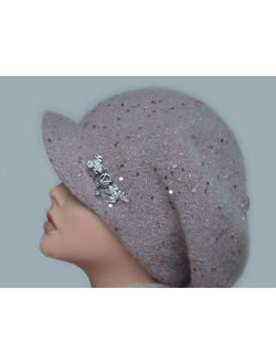 Кепка для женщин розовая вязаная зимняя Vizio Италия 6157 фото