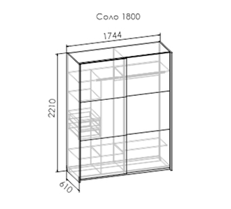 Шкаф-купе Соло 1800 Зеркало
