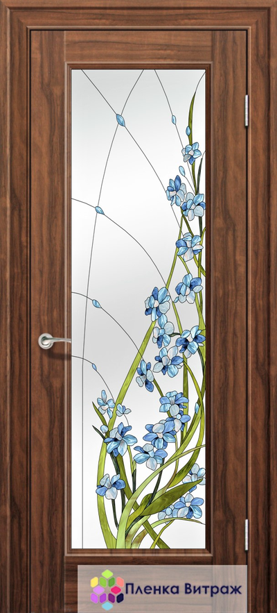 Витражная пленка, витражная пленка самоклеющаяся под заказ,пленочный витраж с цветочным рисунком