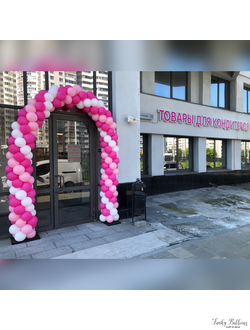 Оформление входной группы на открытие - классическая гирлянда