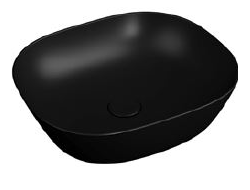 Квадратная раковина-чаша, 45 см, матовая, черная, VitrA PLURAL, 7810B483-0016