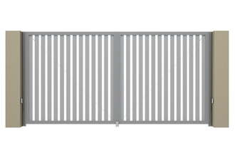 Распашные ворота Алютех Prestige с заполнением из алюминиевых экструдированных профилей 4000х2085мм