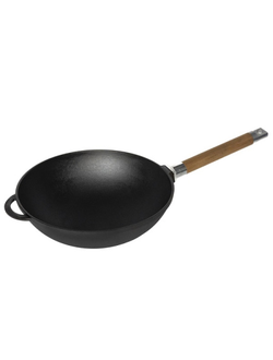 Сковорода ВОК 240/82 со съёмной деревянной ручкой, чугун
