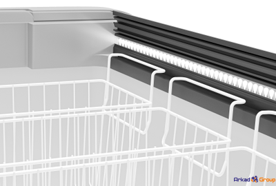 Ларь морозильный GELLAR FG 250 С прямое стекло серый