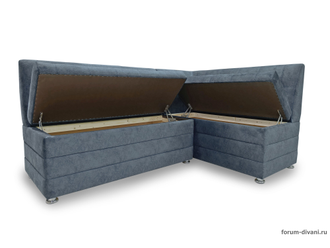 Кухонный Угловой диван "ФОРУМ-5МН" Стандартный велюр Серый, правый