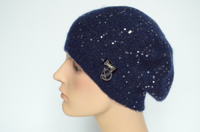 Итальянский вязаный берет осень - зима - весна Vizio