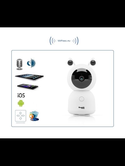 Wi-Fi поворотная видеоняня Ramili Baby RV100C с креплением, с DVR. 2K