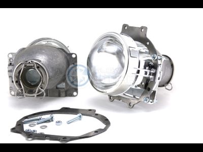 Комплект Hella R моно H7 с рамками для замены штатных ксеноновых / галогенных линз автомобиля Mitsubishi Pajero 4 (2006 - 2014)