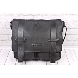 Кожаная мужская сумка Madruzzo black (арт. 5068-01)