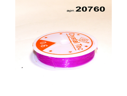 Резинка эластичная (катушка) арт.20760: силиконовая СИРЕНЕВАЯ - ф 0,6мм