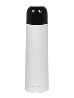 ТЕРМОС БЕЛЫЙ Алюминиевый с ЧЕРНОЙ КРЫШКОЙ 500 мл 1/50