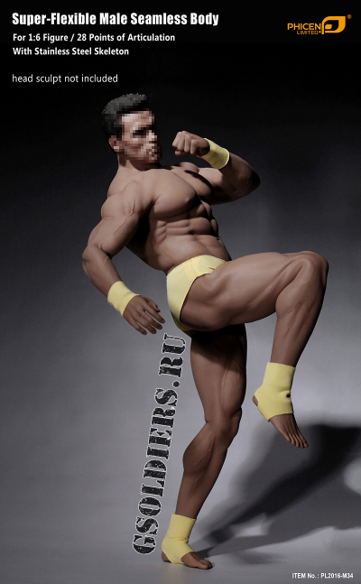 Супер-подвижное бесшовное мужское тело (телоид) PL2016-M34 1/6 Super flexible Male Seamless Body - PHICEN