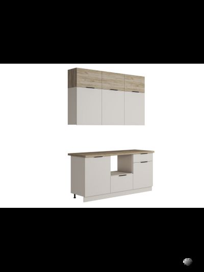 Бохо кухня 1,8 м Дуб Крафт Серый/Кашемир