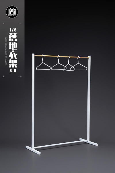 Стойка с вешалками 1/6 (белая) - КОЛЛЕКЦИОННАЯ ДИОРАМА 1/6 Freestanding coat rack 3.0 (M2405B) - MMMTOYS