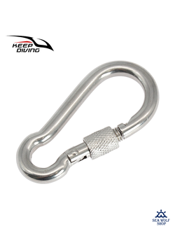 Карабин 7см из нерж стали 304 с фиксатором