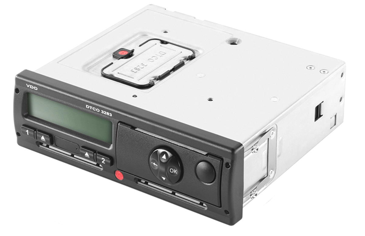 Цифровой тахограф VDO 3283 с блоком СКЗИ. Его калибровка сопровождается заменой батарейки.