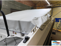 BOATCOVER PVC 440  150 см. (ходовые, стояночные, транспортировочные - прочное плетение) пепельный, бежевый