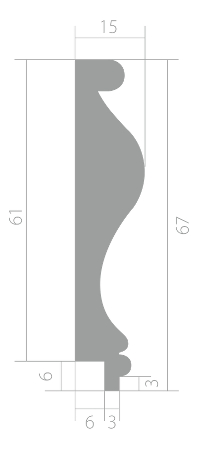 Trim 001-Завершающий молдинг для настенных панелей из архитектурного ЛДФ-декора Ultrawood-Ультравуд