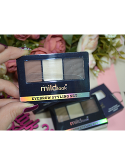 Тени для бровей с воском Mildlook и Rimalan +трафареты