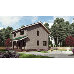 Двухэтажный каркасный дом с четырьмя спальнями 145м² (SK57)