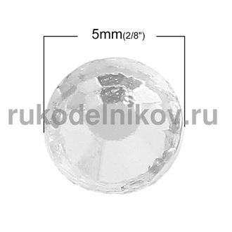термостразы плоская спинка ss20 (5 мм), бесцветные, материал-стекло, 5 гр/уп