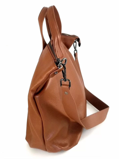 (АРТИКУЛ: 8866) СУМКА ЖЕНСКАЯ, БОЛЬШАЯ, НАТУРАЛЬНАЯ КОЖА, РЫЖАЯ, С ШИРОКИМ ПЛЕЧЕВЫМ РЕМНЕМ