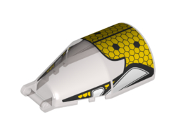 Windscreen 6 x 4 x 2 Round with Bar Handle with Yellow Honeycomb with Black Hexagons Pattern, Trans-Brown (Old Trans-Black) (92279pb012 / 6323905)