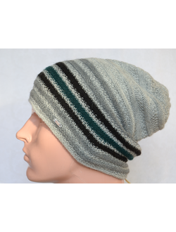 Вязаная мужская итальянская шапка Vizio 6550 светло - серая