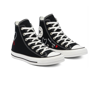 Кеды Converse All Star Valentine's Day черные