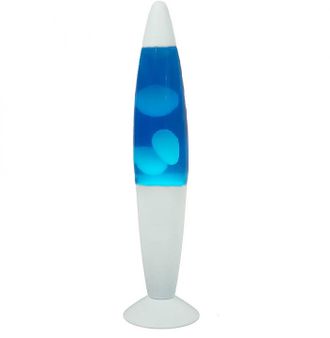 Лава лампа белая/синяя 35 см