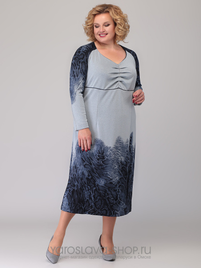 Платье из купонного трикотажа с рукавами-реглан