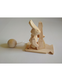 Богородская игрушка "Заяц музыкант"