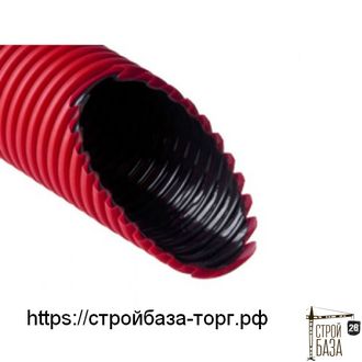 Труба двухслойная ПНД/ПВД 63/52 мм красная