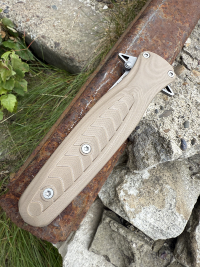 Складной нож Варанг EVO сталь ELMAX, рукоять G10 тан