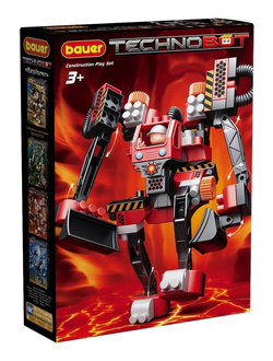 Детский развивающий конструктор Bauer 800 Набор с большим роботом и пилотом в коробке "Technobot"