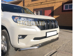 Защита переднего бампера двойная d60/42 для Toyota Land Cruiser Prado 150 (2017-...)