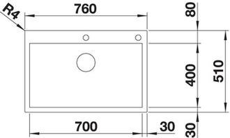 Мойка Blanco ZEROX 700-IF/A с отв. арм. InFino, Durinox