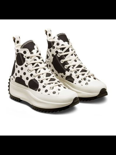 Кеды Converse Run Star Hike Platform Polka Dots Черно-Белые высокие