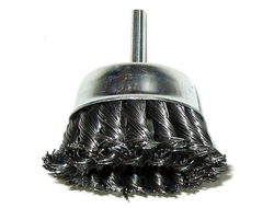 Корщетка-чашка для дрели Ф 75 мм витая с хвостовиком