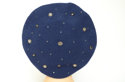 Итальянский фетровый берет со стразами Сваровски