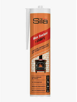 Герметик огнестойкий Sila PRO для печей, черный 290мл