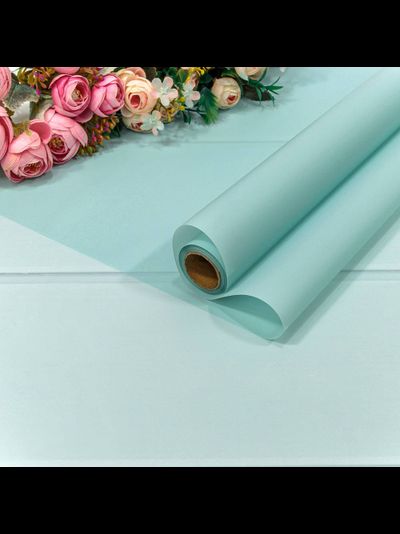 Пленка матовая в рулоне 50мкм (св. голубая), 58см*10м